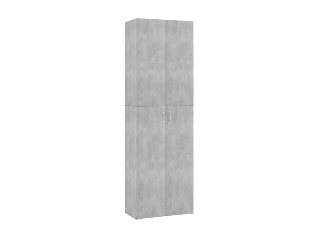Armoire de bureau Gris béton 60x32x190 cm Bois d'ingénierie