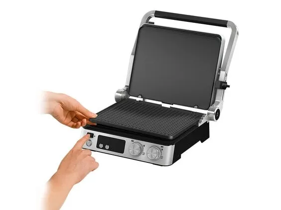 Braun MultiGrill 7, Sort, Rustfrit stål, Rektangulær, Knapper, Dreje, 667 cm², 290 x 230 mm, Tryktstøbt aluminium