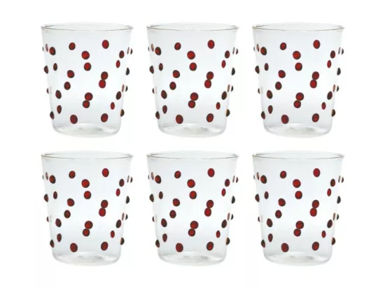 Zafferano Party Tumbler Verre Rouge 45 Cl Set de 6 pièces en verre