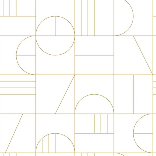 Estahome Art Deco Motief Behang III - 0,53 x 10,05 m - Mintgroen / Wit