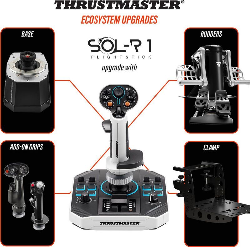 Thrustmaster - Sol-R 1 Flightstick - Gamecontroller - Zwart - Materiaal: Kunststof