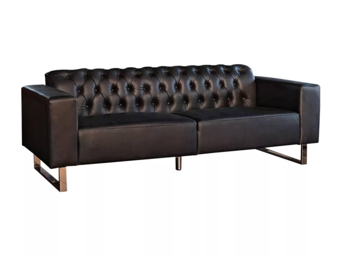 Canapé - Noir cuir - NILO