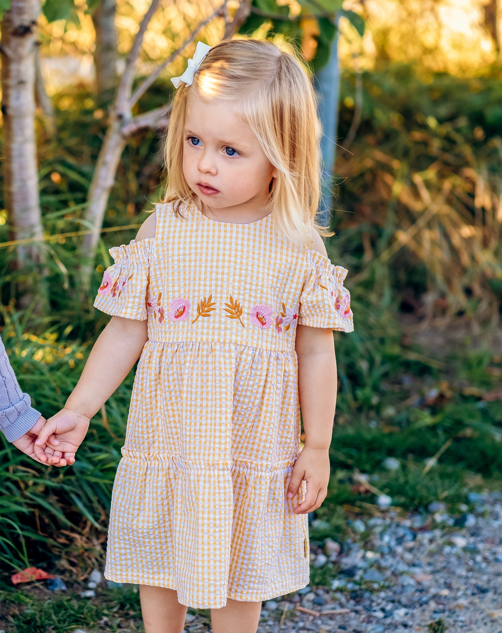 Kurzarmkleid KAIJA kariert in ochre