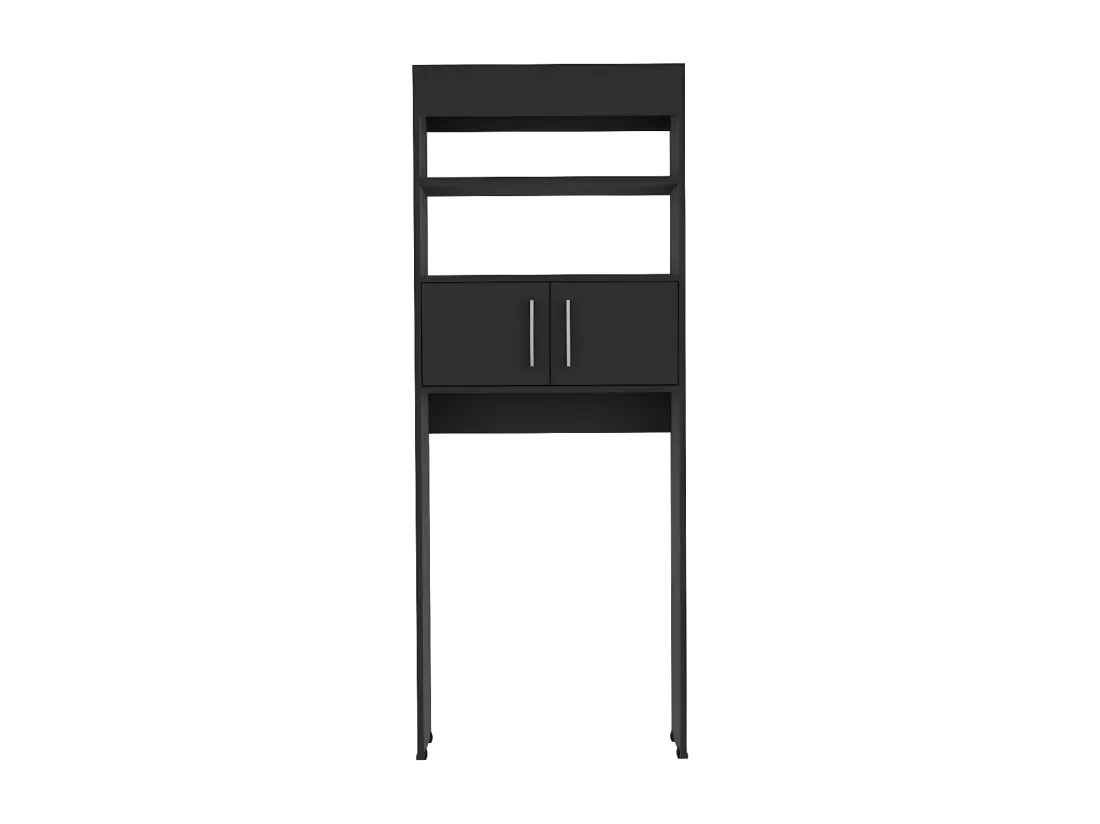 Économiseur d'espace Madrid, avec une armoire et des étagères ouvertes externes, 160 cm à x 20,3 cm et x 62,4 cm L, Wengue