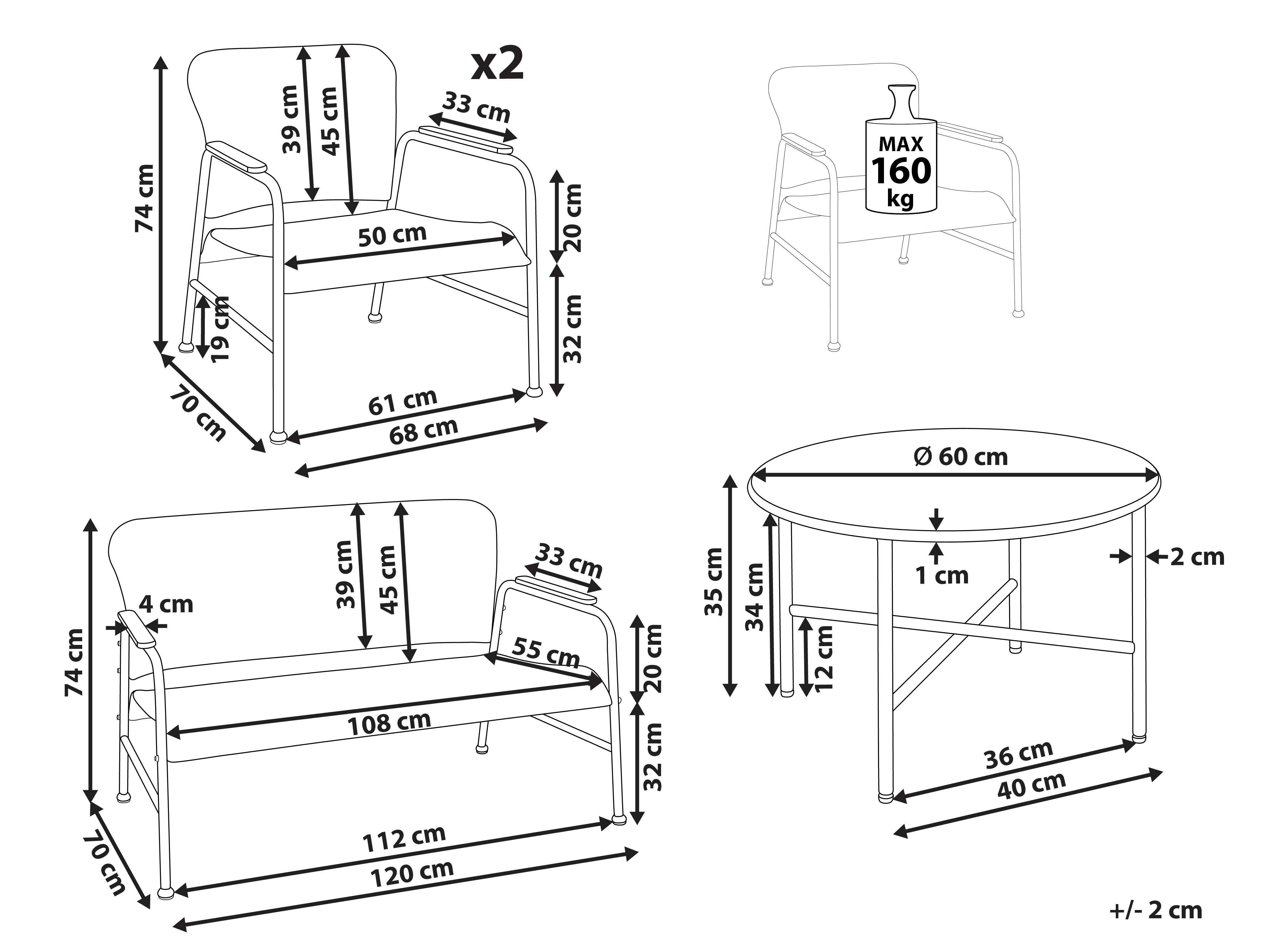 Loungeset met tafel 4-zits OFANTO PE rotan Natuurlijk