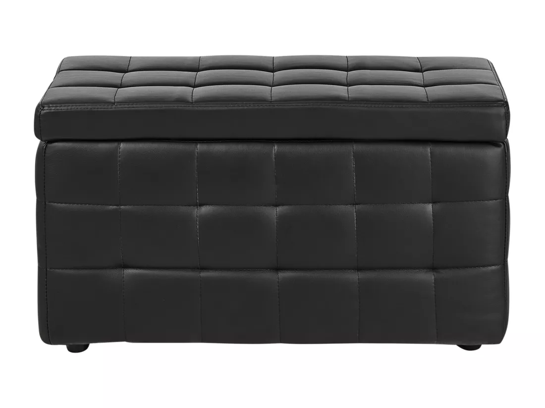 Pouf de rangement MICHIGAN Cuir PU 72 cm 42 cm Noir