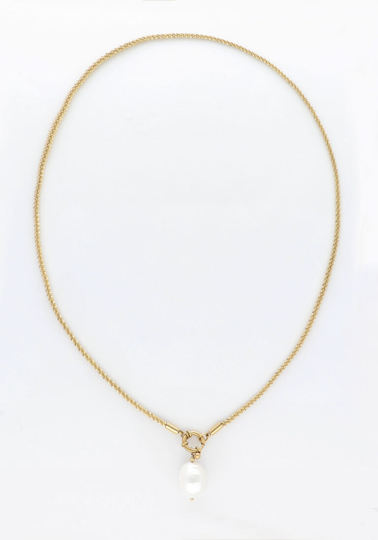 NOTRE-V gouden notre-v ketting necklace pearl