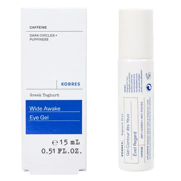 Roll-on para contorno dos olhos Korres Yogurt 15ml - Probióticos e Iogurte Grego