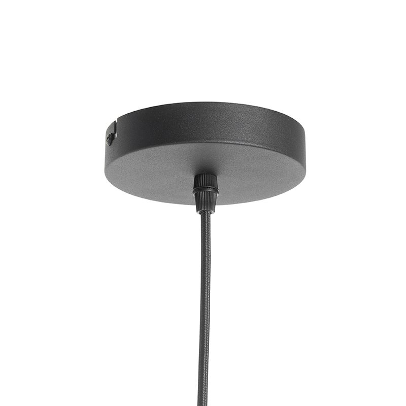 Art deco hanglamp zwart met goud glas 33 cm - pallon