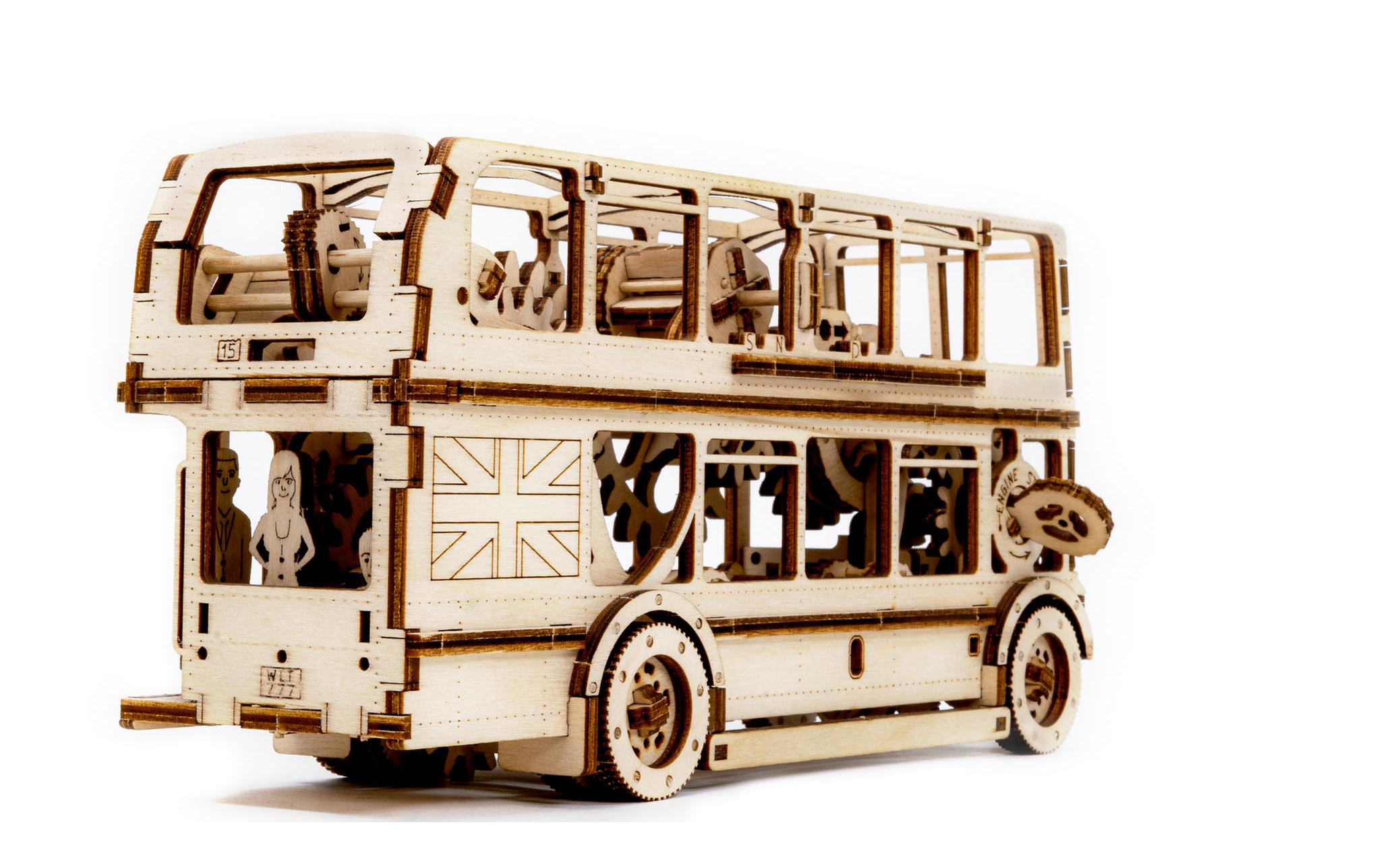 Tiny Adventures – London Bus HolzbausatzDetailliertes London Bus Modell