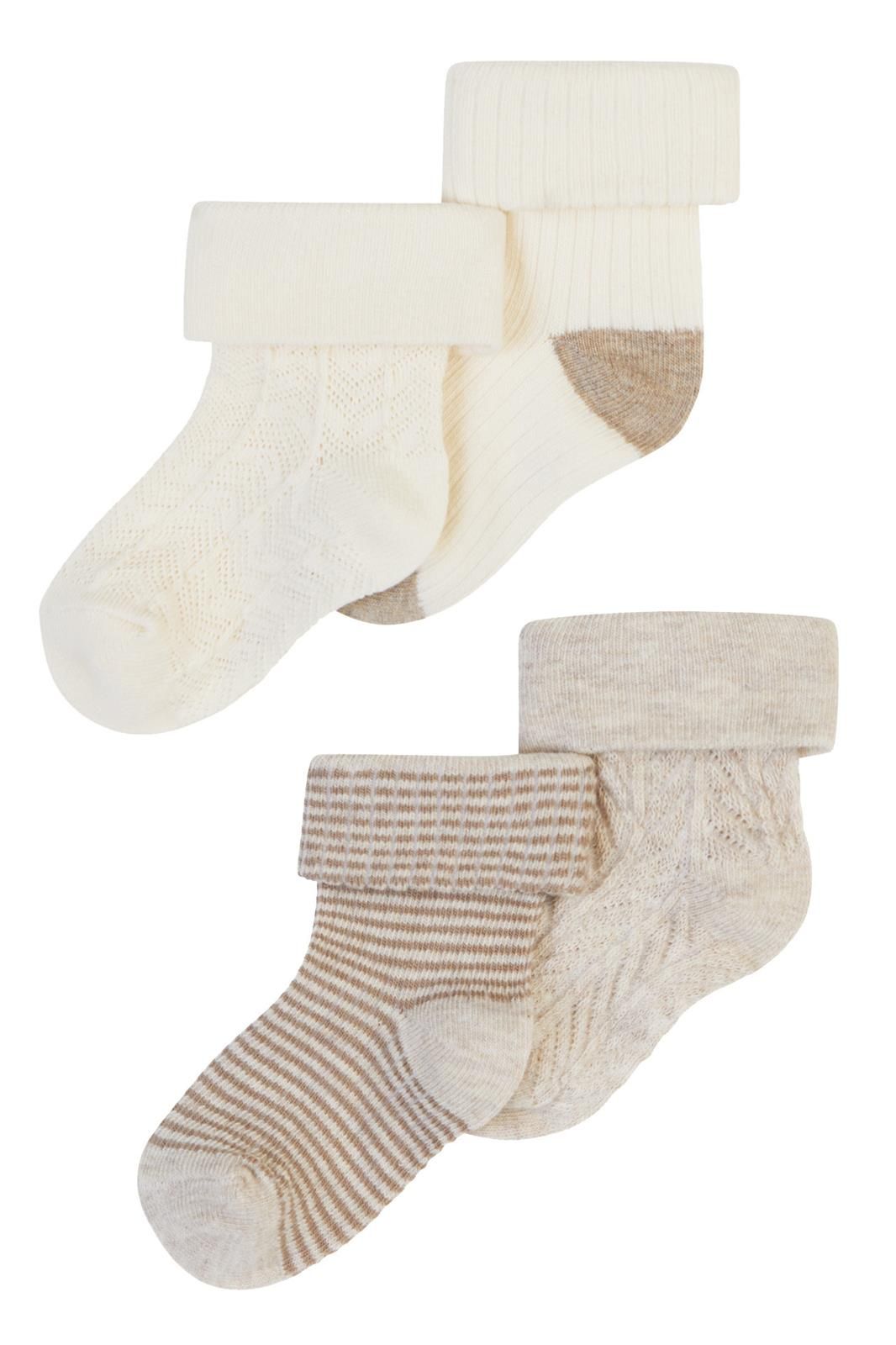 Noppies Newborn Sokken (4 paar) - Oatmeal Melange
