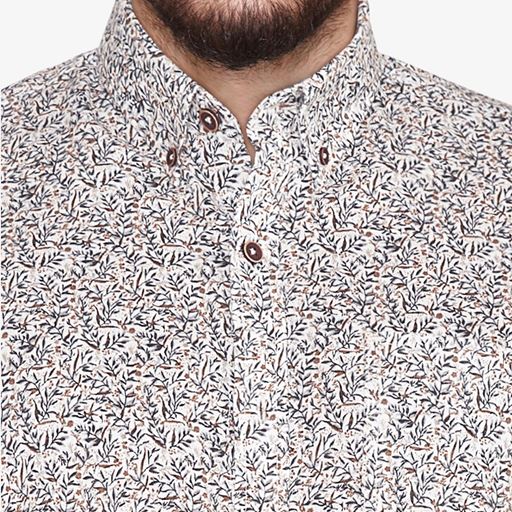 Signal Trip Mini Print Skjorte, True Blue, 3XL