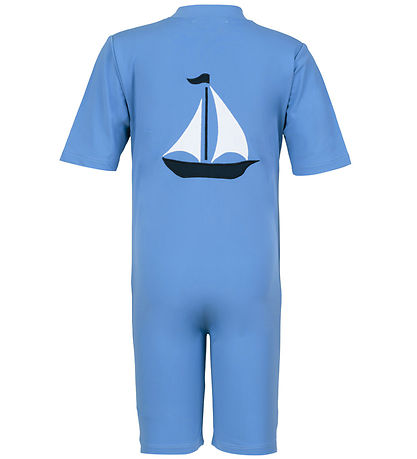 Petit Crabe Schwimmanzüg - Noe - UV50+ - Kornblume m. Segelboot