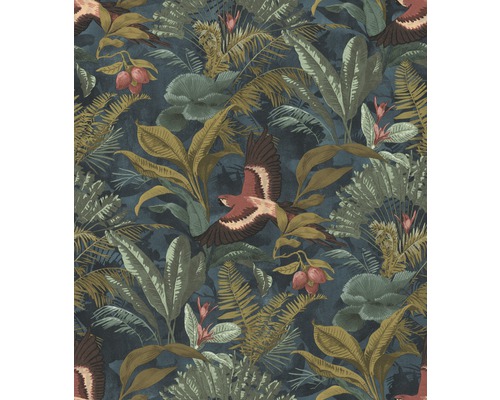 Vliesbehang 639216 Jungle blauwgroen