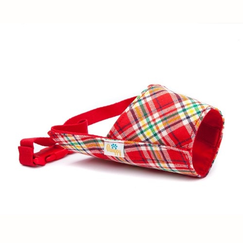 Focinheira para cães Pamppy Red Tartan, multicolorida