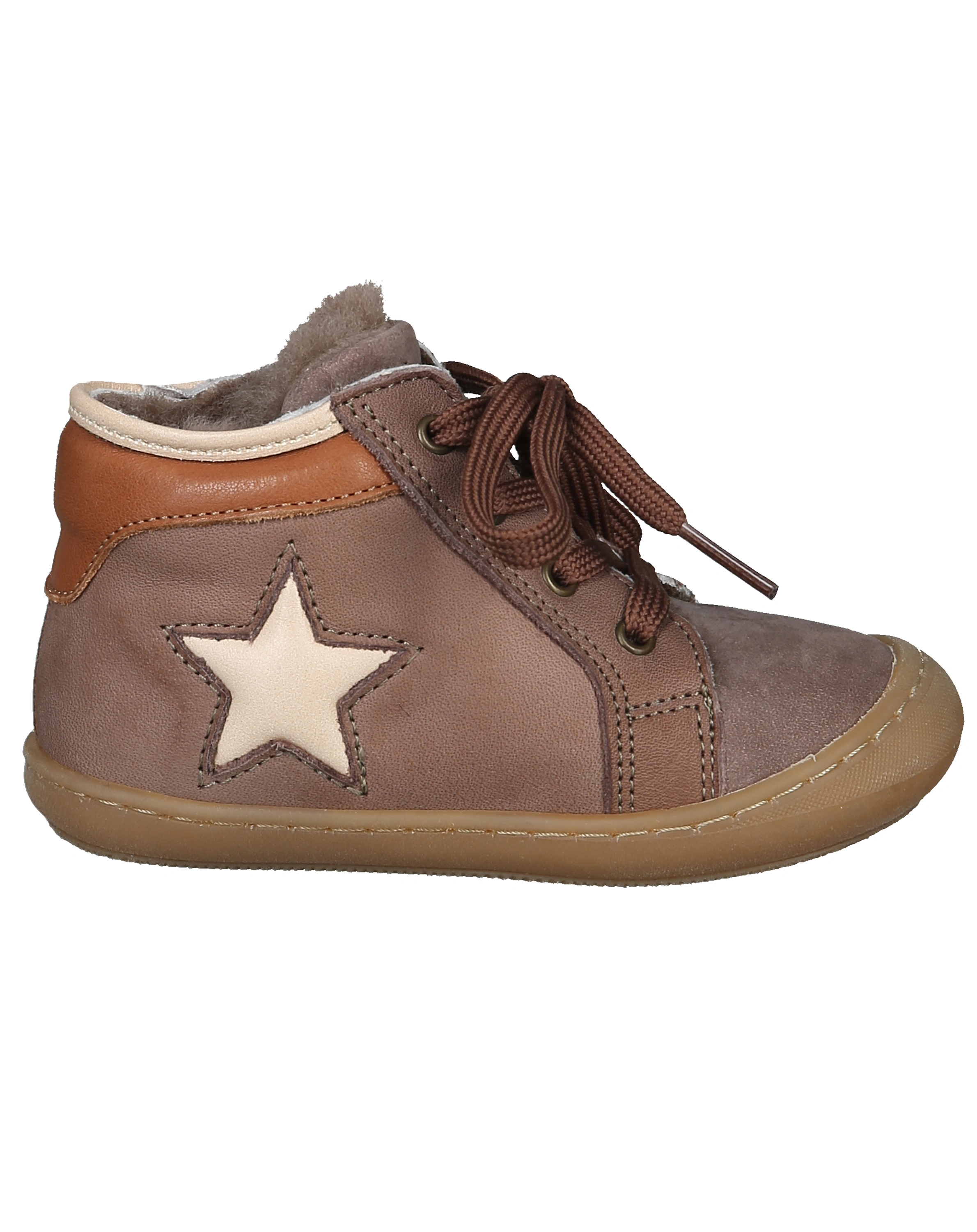 Schnür-Lauflernschuhe SAMUEL gefüttert in chocolate