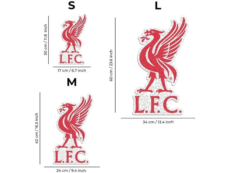 Iconic Puzzle Liverpool FC – Logo Liver Bird Offizielles Holzpuzzle, Grösse M
