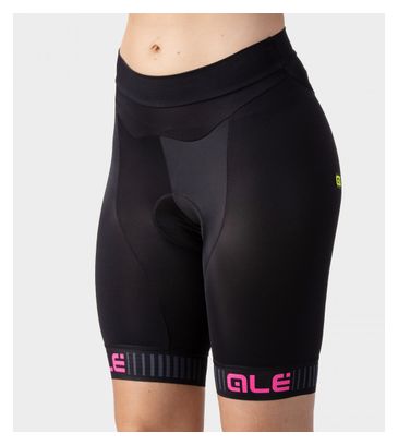 Cuissard Femme Sans Bretelle Alé Traguardo Noir/Rose Fluo