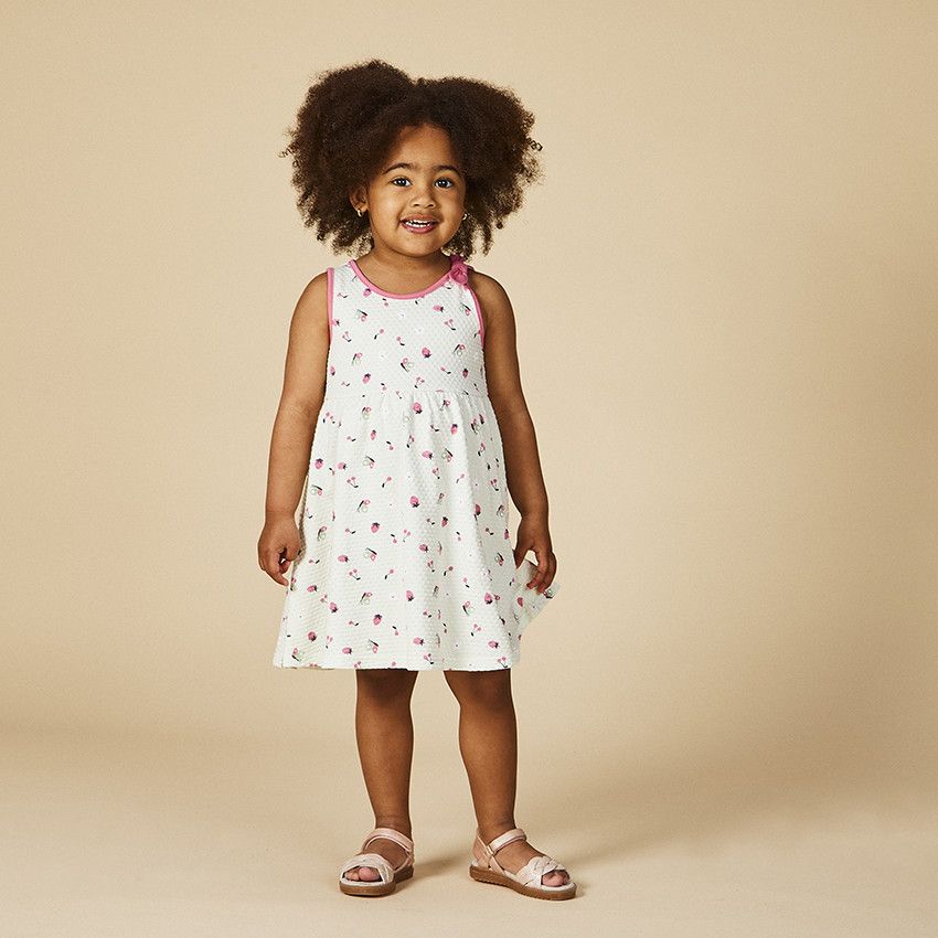 Robe imprimé fantaisie en jersey cloqué pour bébé fille - Vert