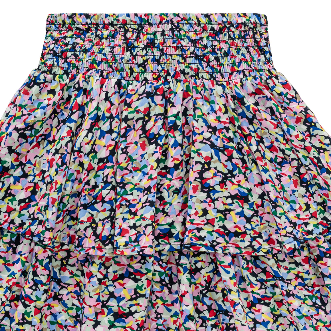 Beatwear Mädchen Rock mit Blumen dunkelblau / bunt