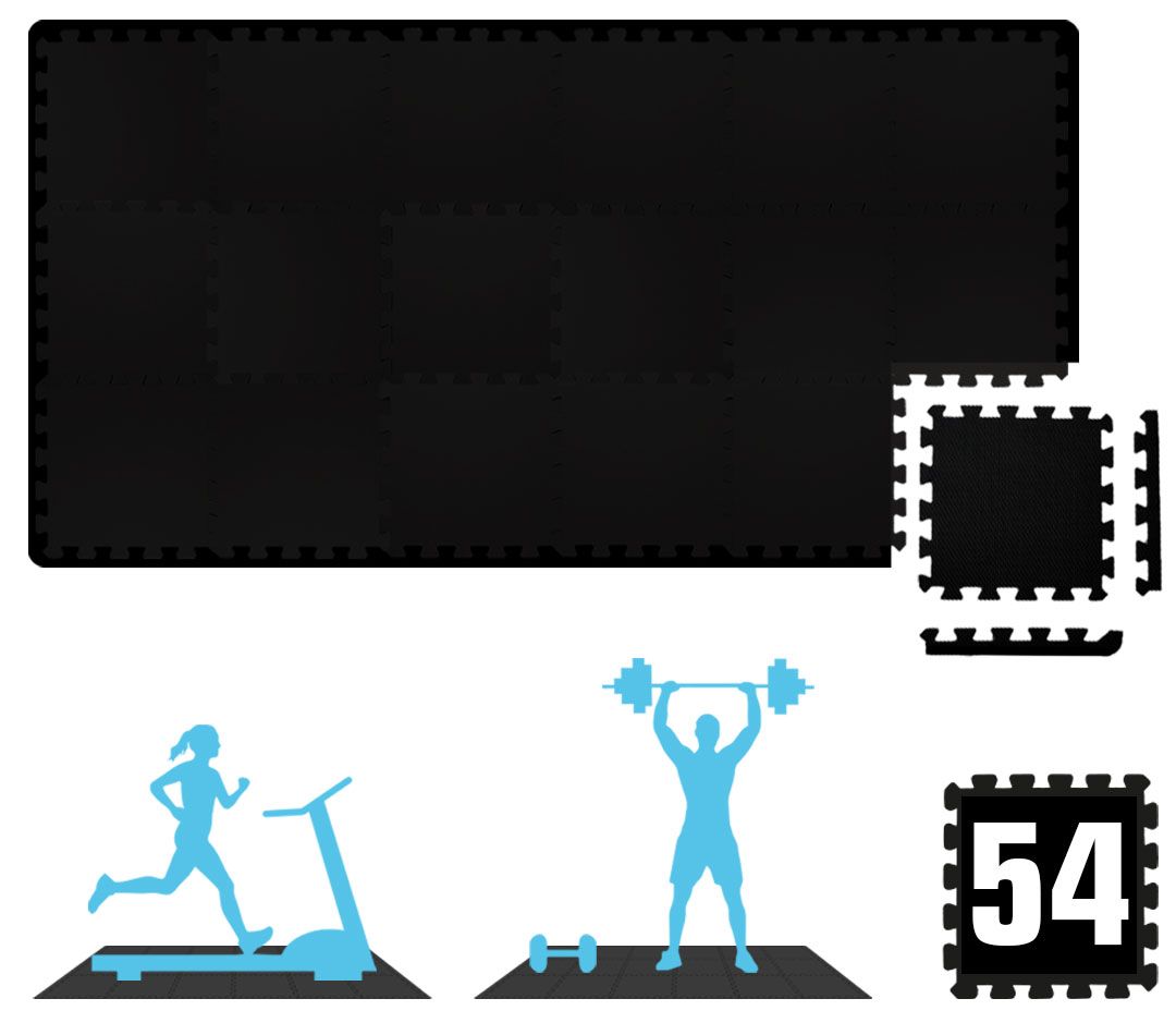 eyepower 54er Set Fitness-Bodenschutzmatte 30x30cm