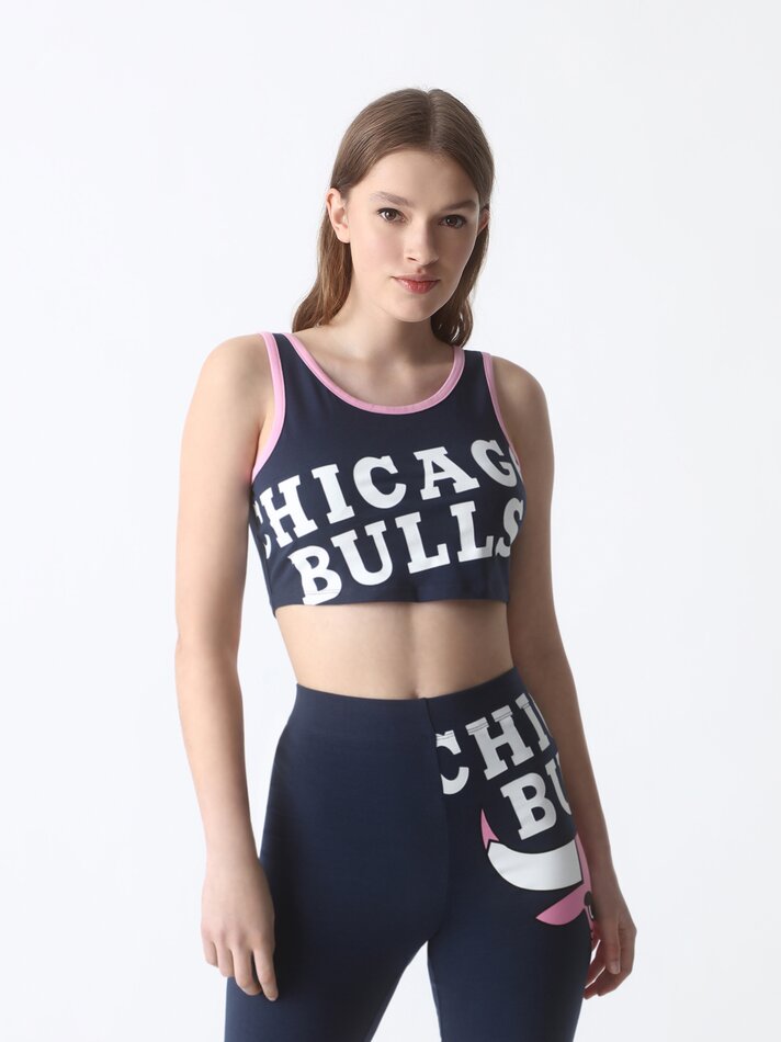 Top cropped Chicago Bulls NBA - Azul escuro