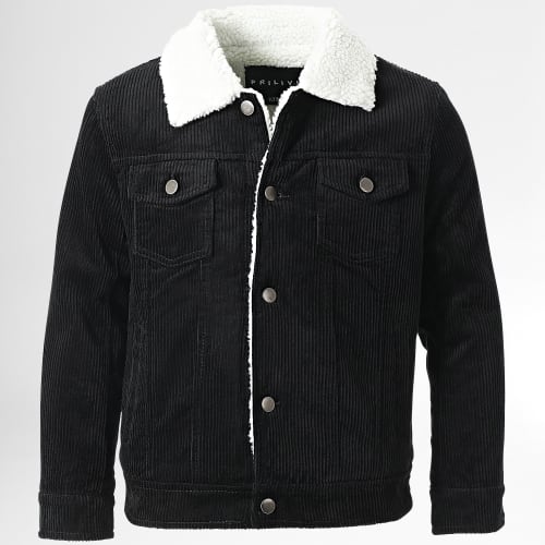 Veste Col Mouton Enfant QQ676 Noir