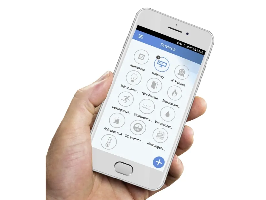 OLYMPIA ProHome 8700 - Hjemmealarmsystem - trådløs - Mobil - Wi-Fi - 2.4 Ghz, 868.5 MHz - hvid