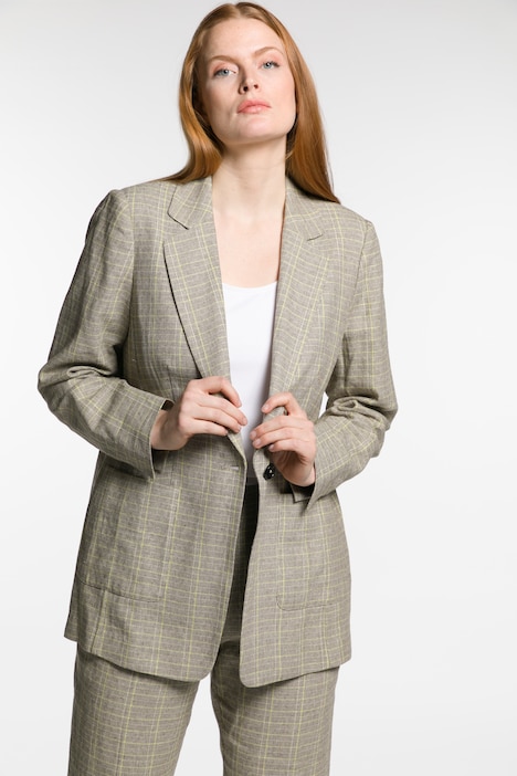 Karo-Blazer, Reverskragen, Halbfutter