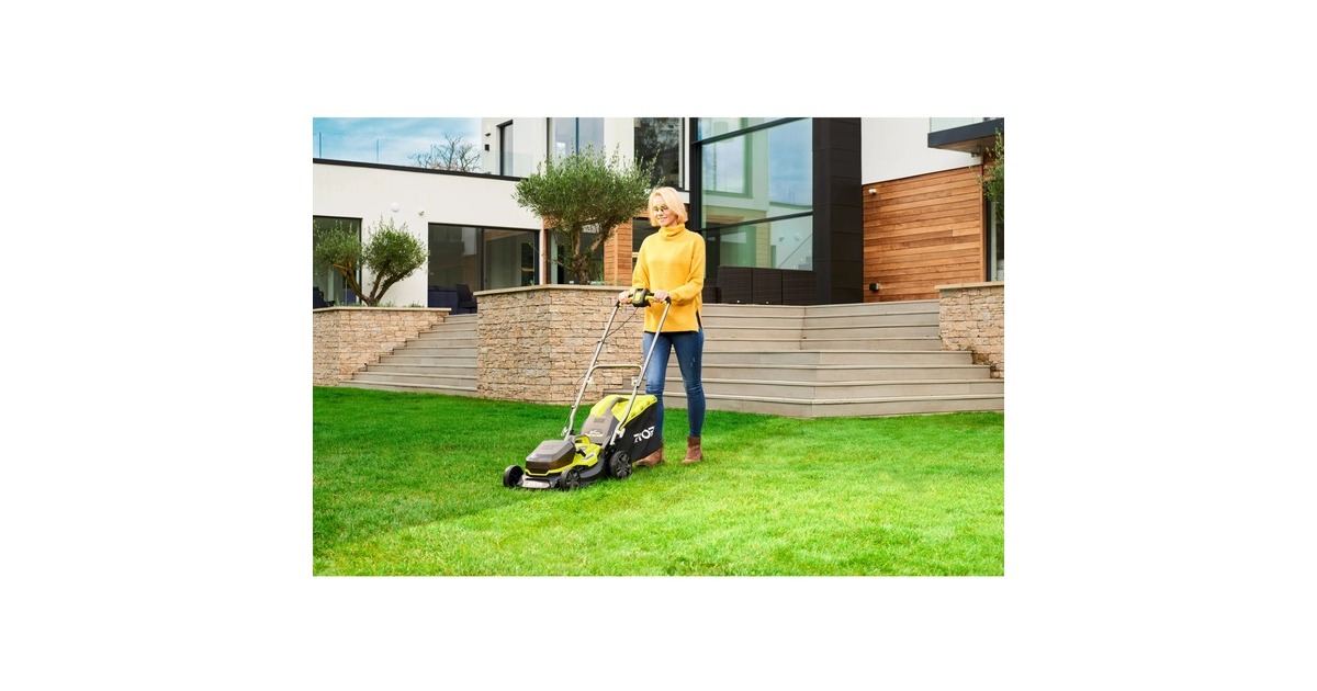 RyobiONE+ Hybrid 37cm Grasmaaier  (Groen/zwart, Accu inbegrepen)
