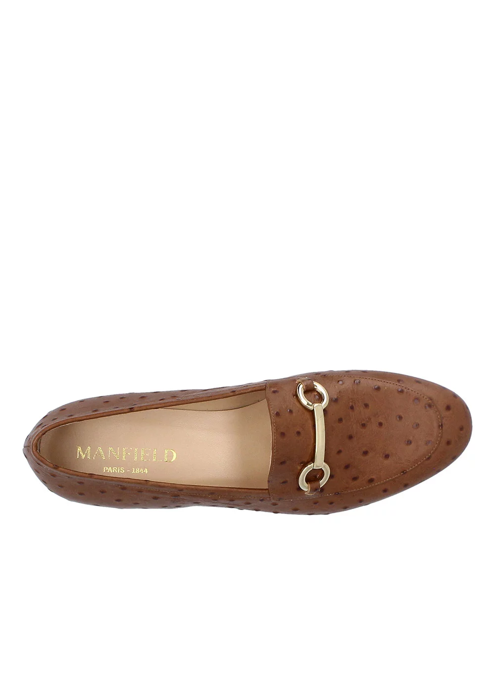 MOCASSIN LA HAVANE IMPRESSION AUTRUCHE CAMEL