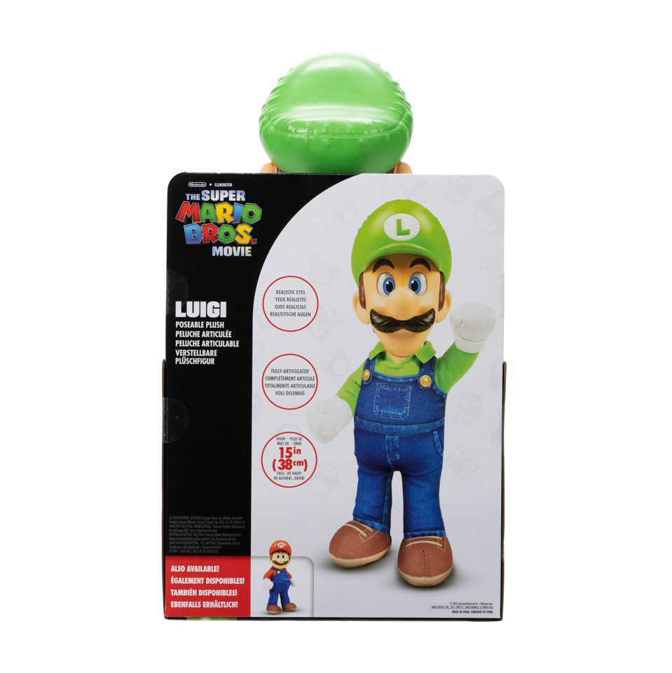 Super Mario Movie - Roto Bamse Luigi (38 cm)