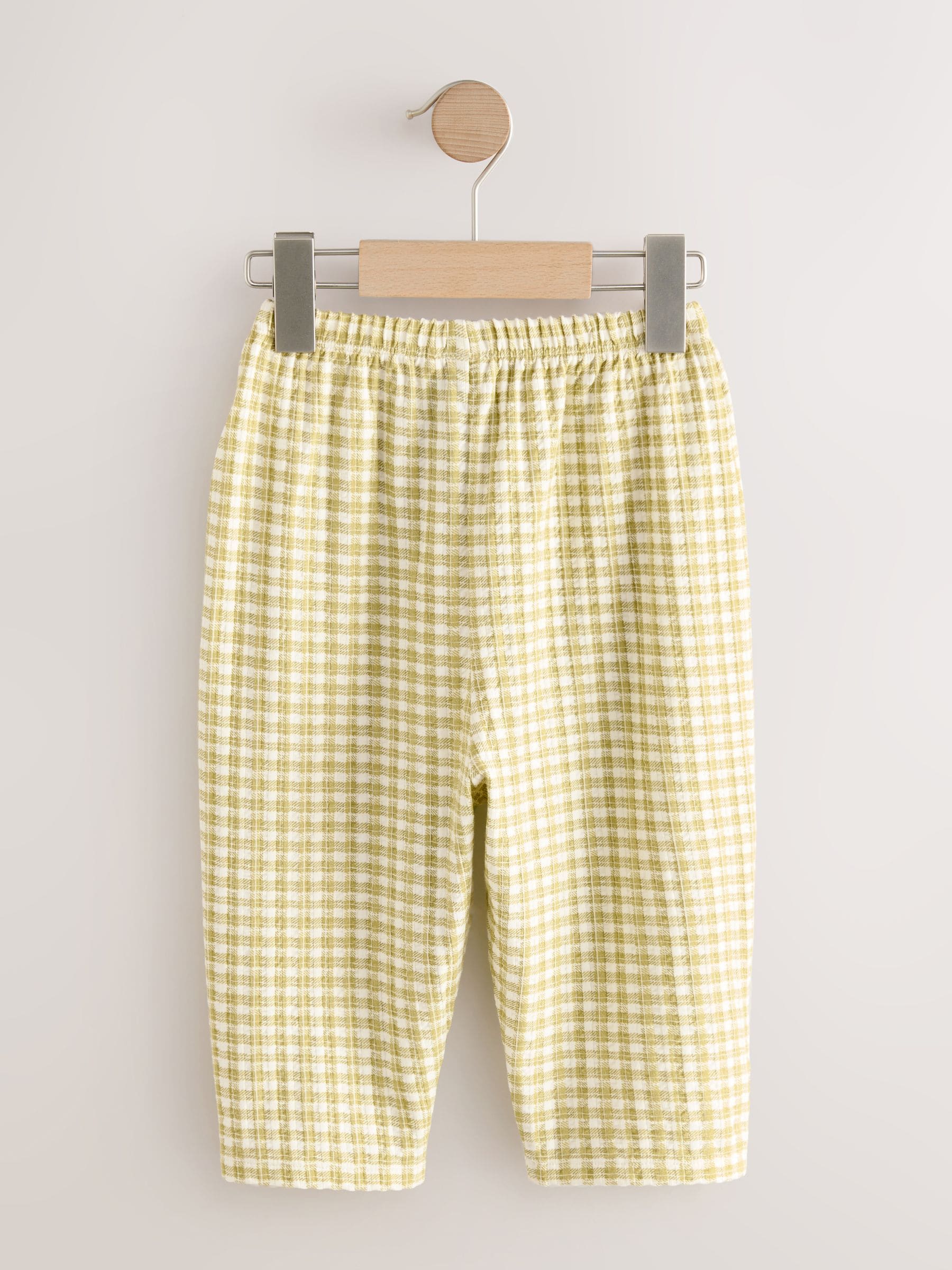 Groen geruit - Broek met wijde pijpen (3mnd -7jr)