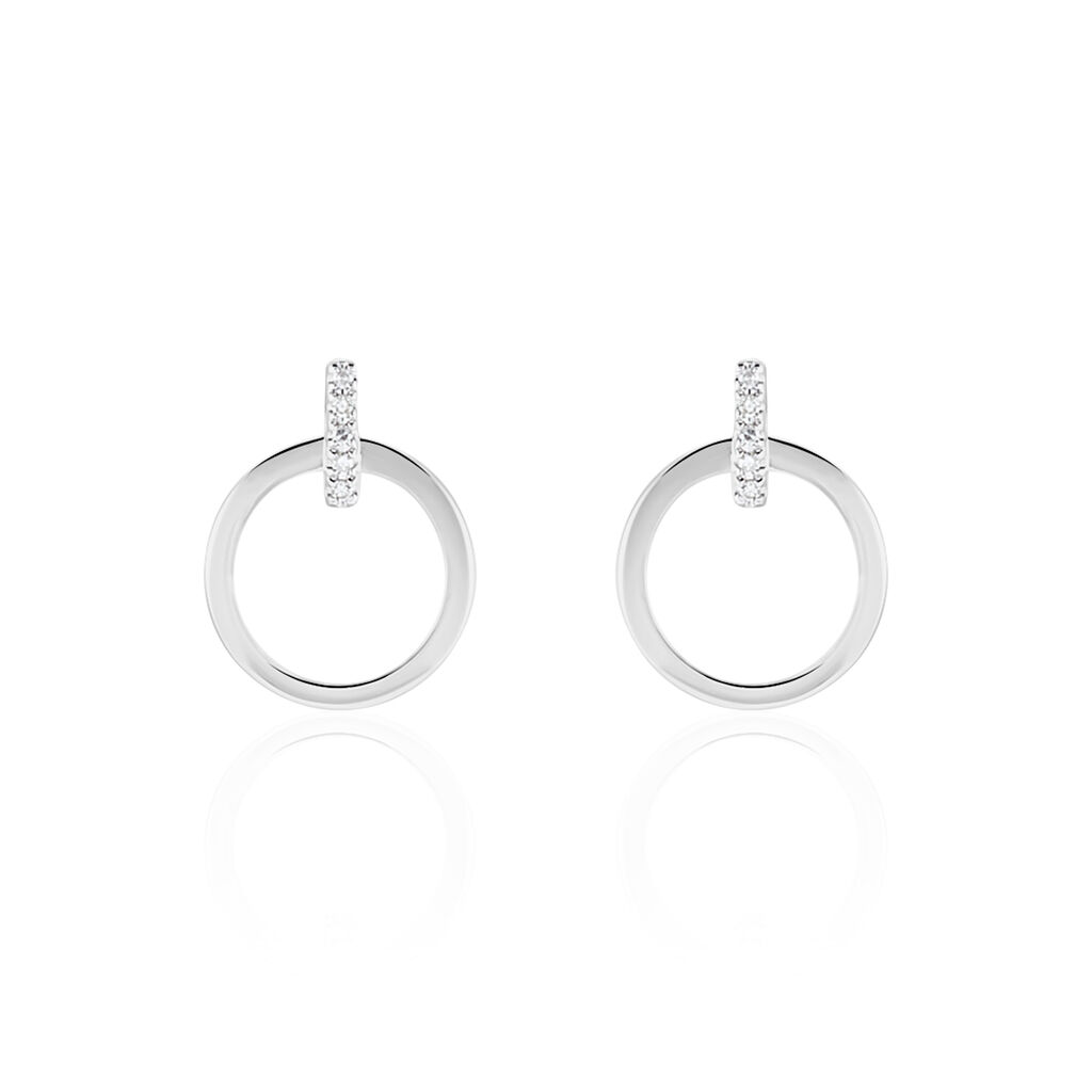Boucles D'oreilles Puces Melissande Or Blanc Diamant