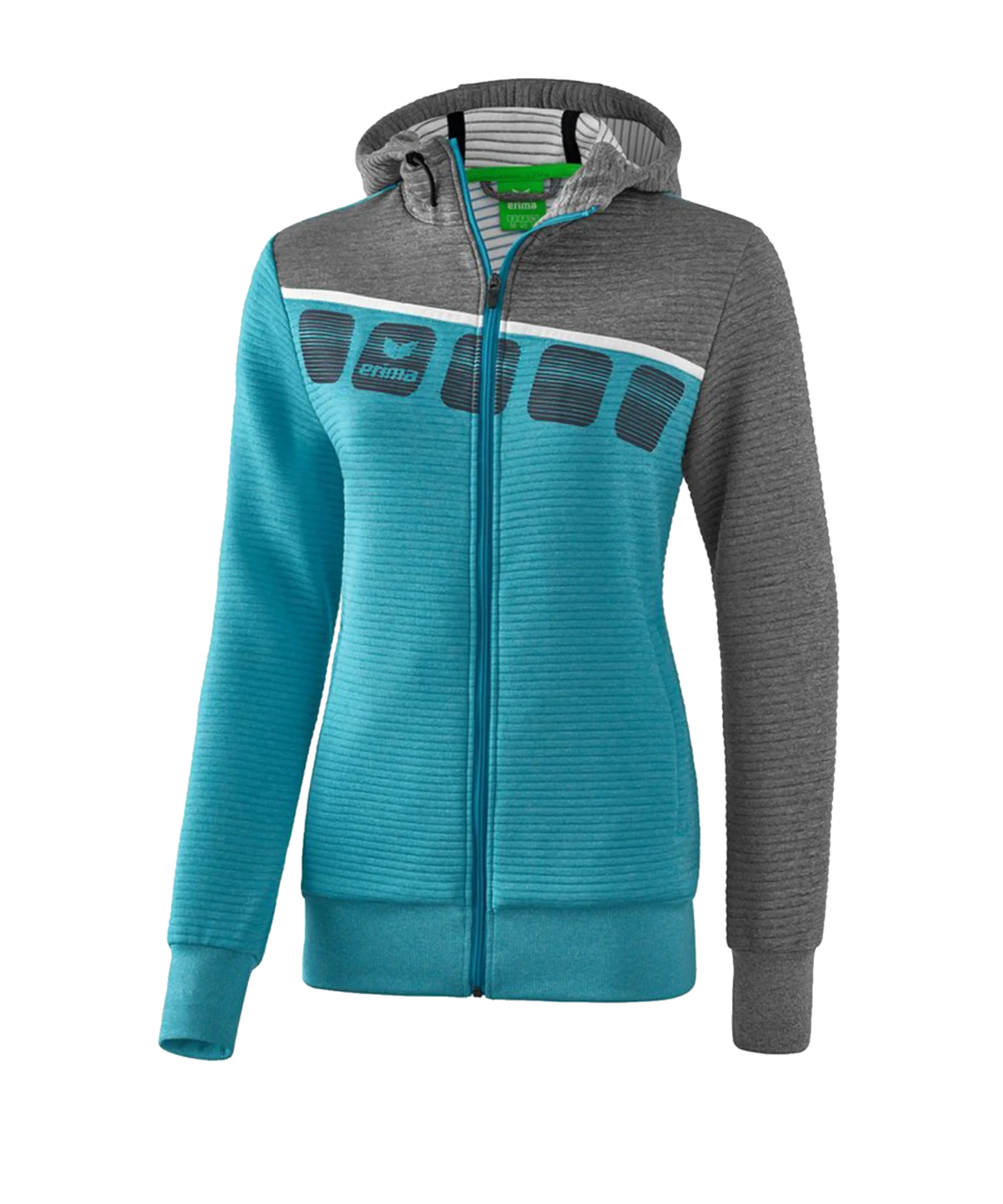 Erima 5-C Trainingsjacke Kapuze Damen Blau Grau