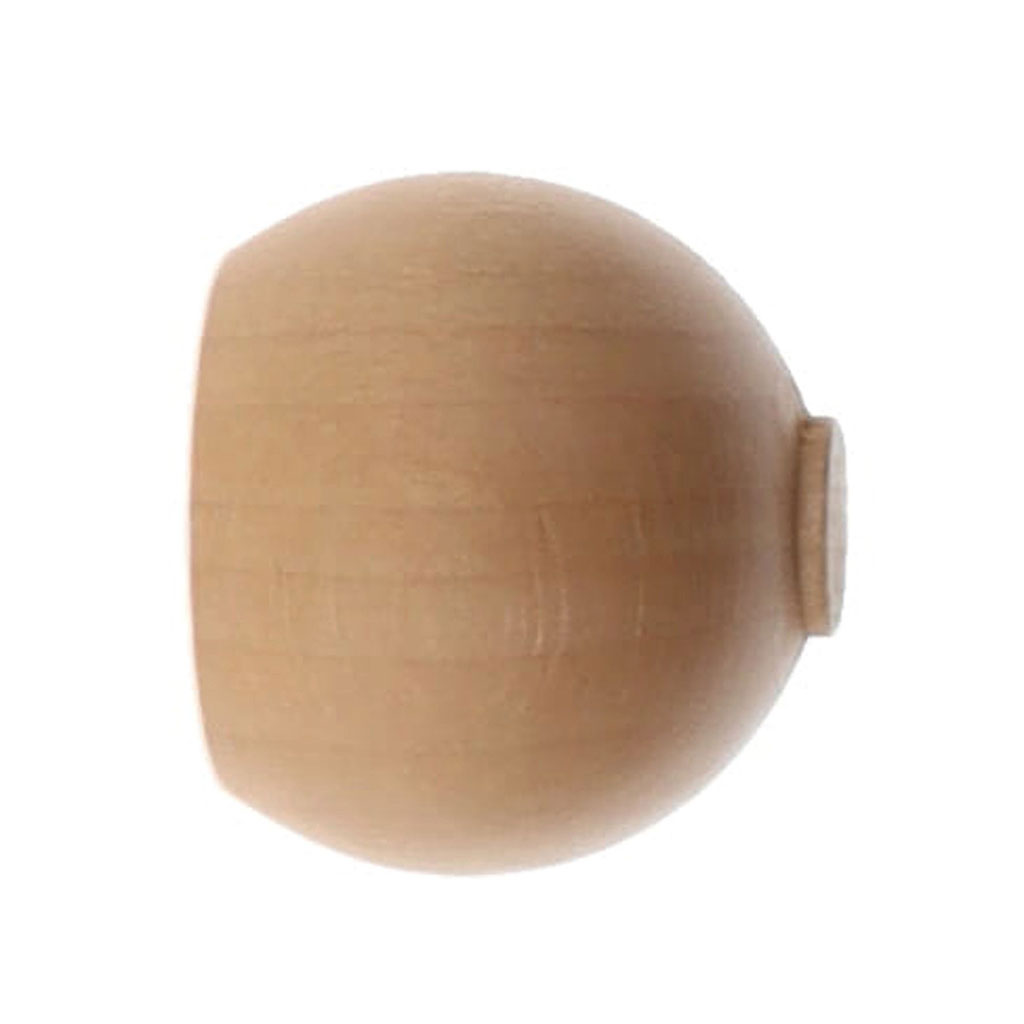 Lot de 2 embouts BOULE naturel vernis D28mm