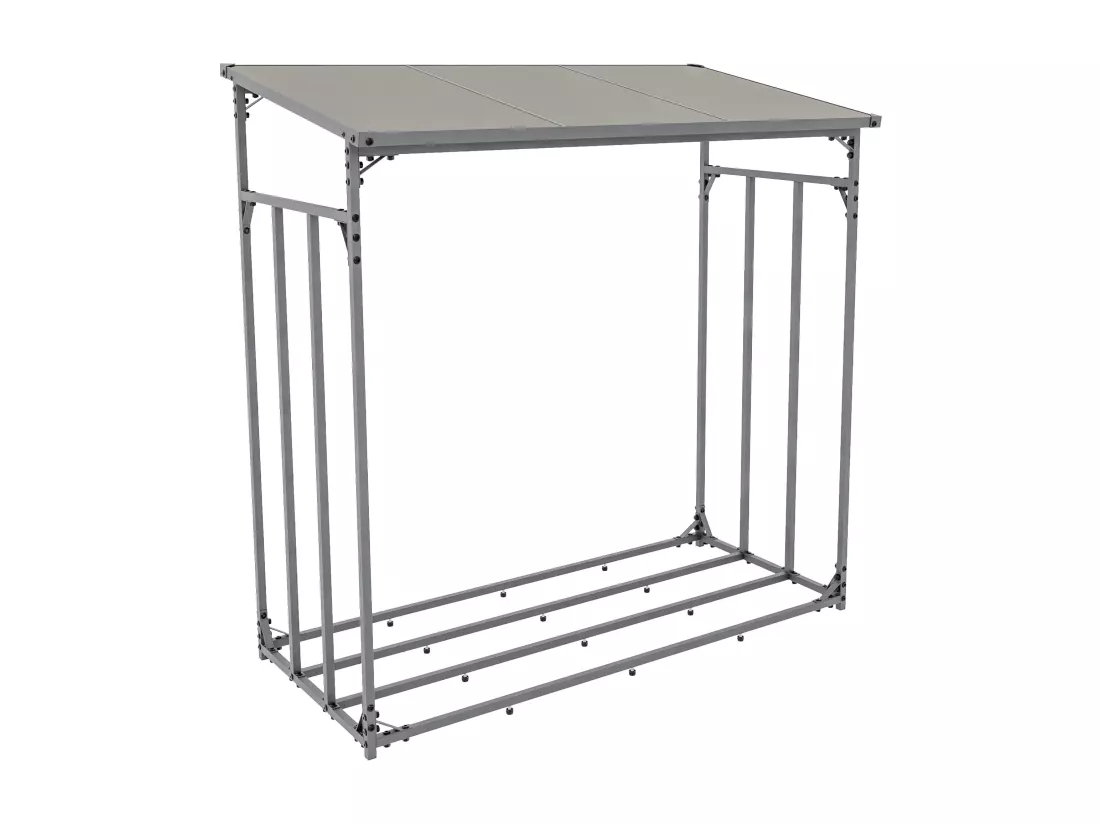 Etagère bois de cheminée - Métal - 143 x 70 x 145cm - Anthracite - Ruston