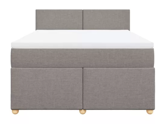 Sommier à lattes de lit avec matelas Taupe 140x190 cm Tissu