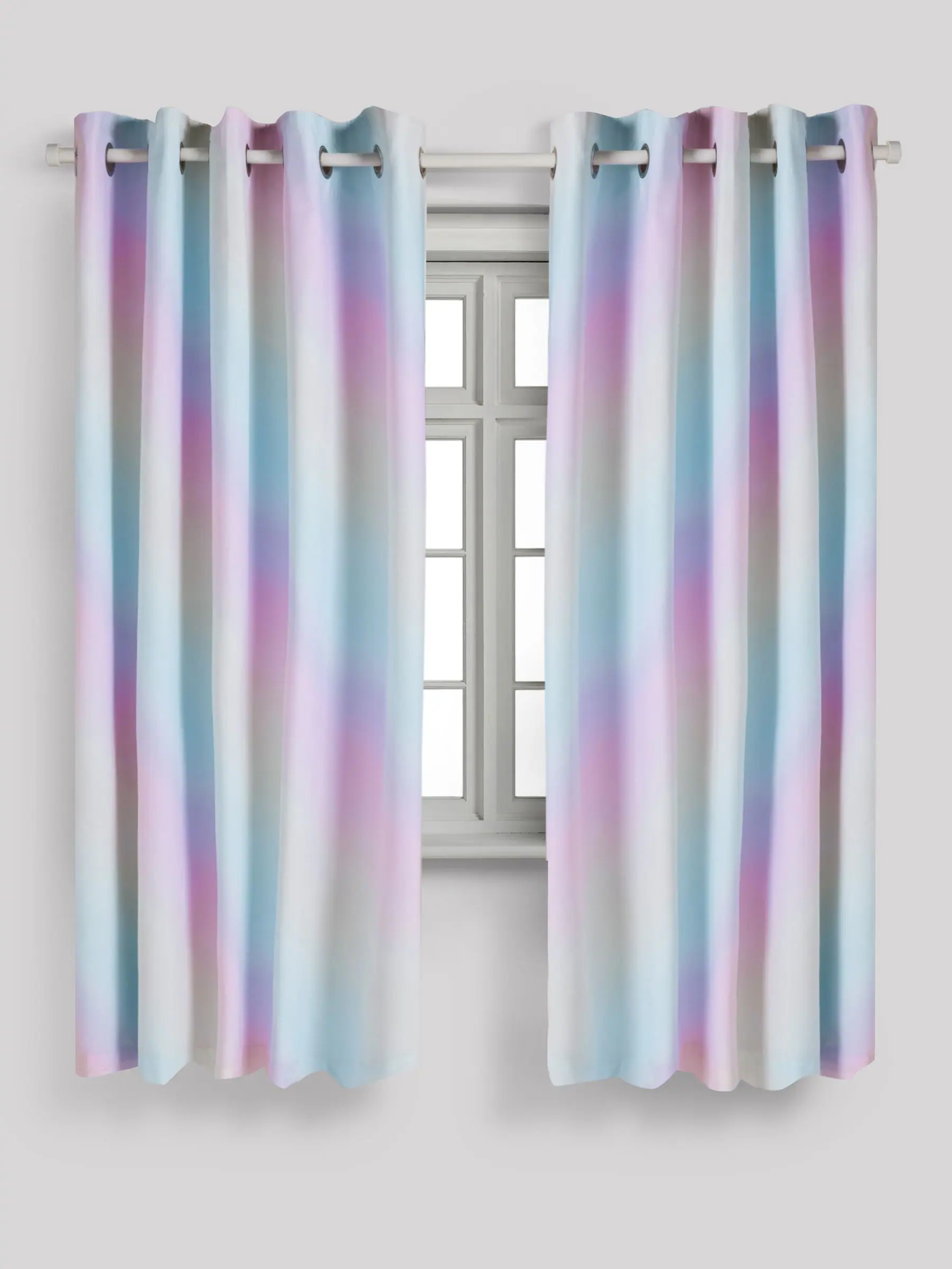 Verduisterende ombre ringgordijnen met regenboogprint