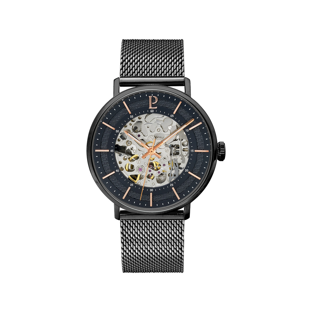 Montre Pierre Lannier homme automatique acier noir