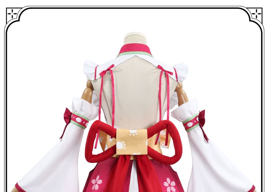 Bloomsoon - Sakura Miko Cosplay Kostuum / Pruik / Set