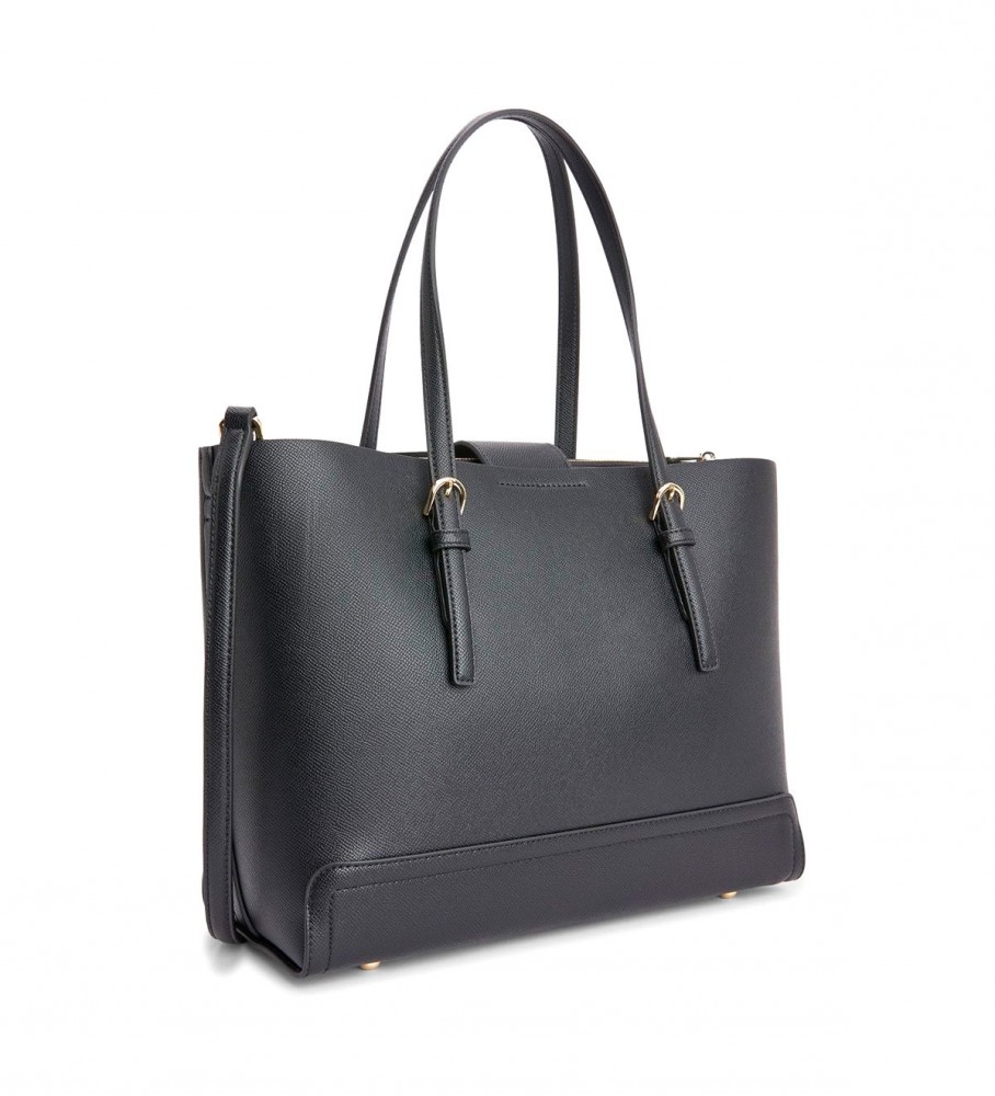 Bolsa tote média Tommy Hilfiger Timeless, preta.
