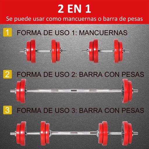 Conjunto de halteres Homcom A91-155 de 20 kg
