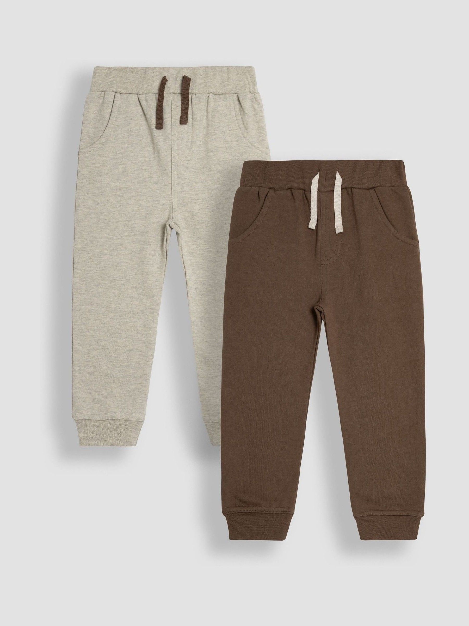 Bruin en naturel - JoJo Maman Bébé - 2 joggingbroeken