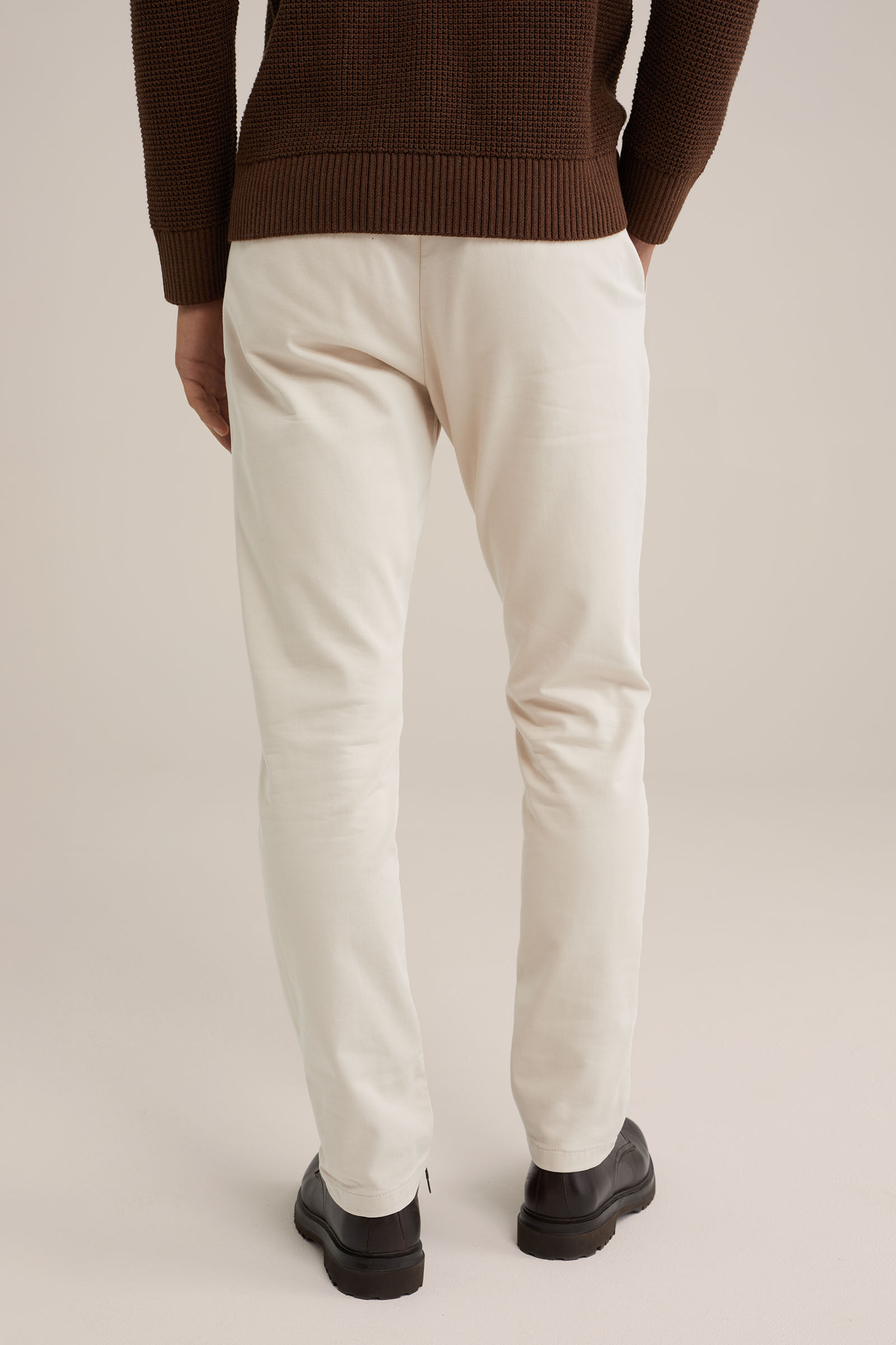 slim fit chino van jog kwaliteit Fundamentals Gebroken wit