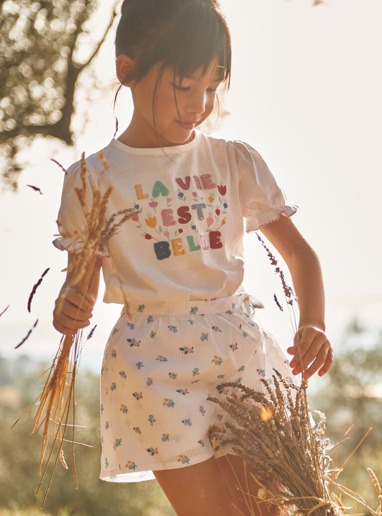 T-shirt écru à manches courtes