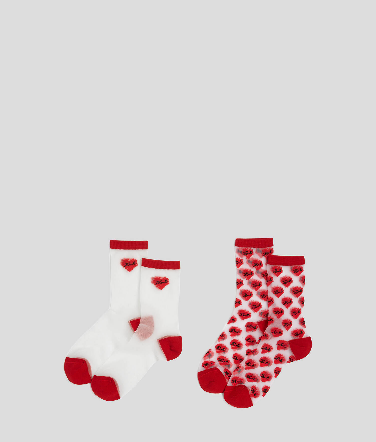 CHAUSSETTES EN MESH K/HEART – LOT DE 2 - Rouge Klassic