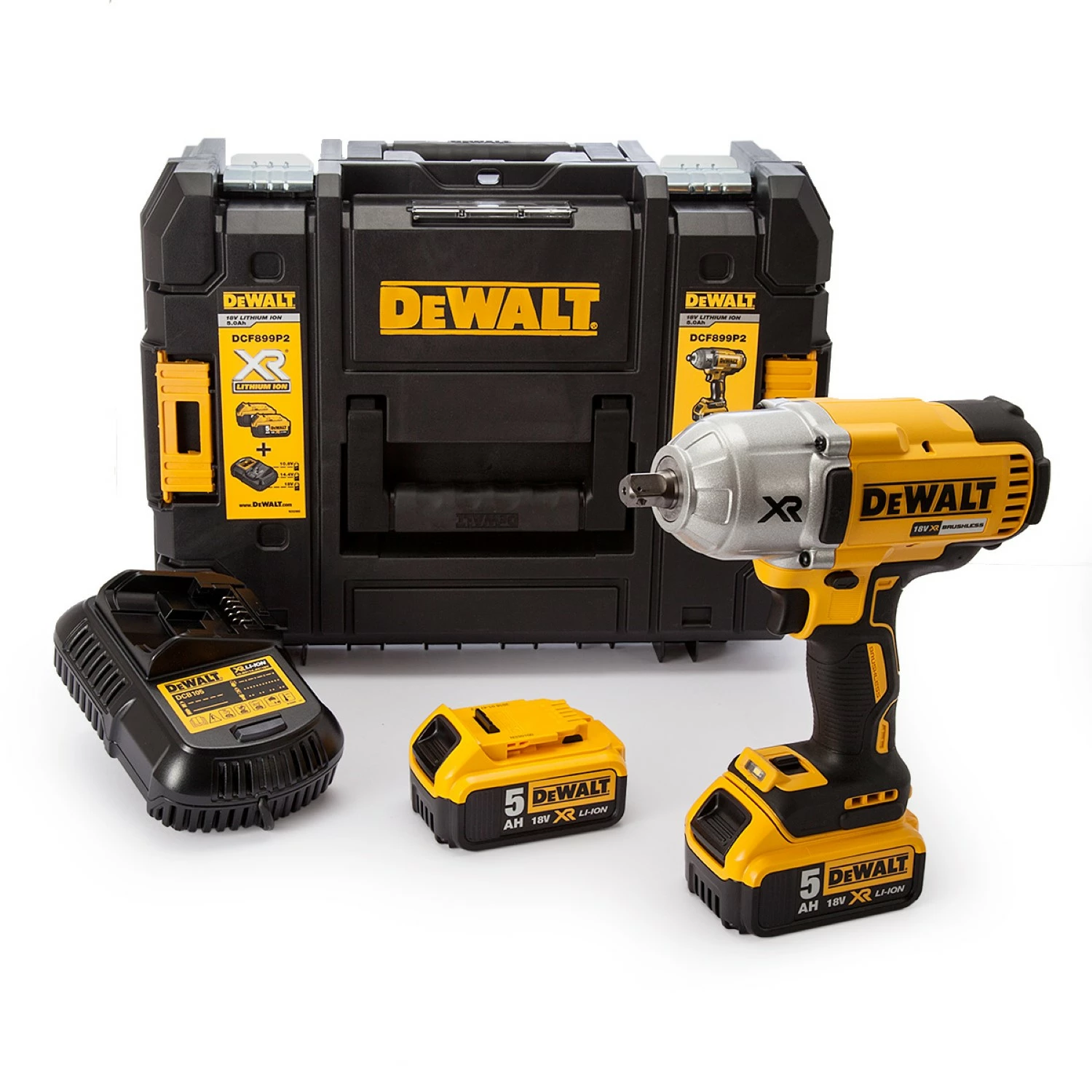 DeWALT DCF899P2 18V Li-Ion Accu slagmoersleutel set (2x 5.0Ah accu) in koffer - 950Nm - 1/2