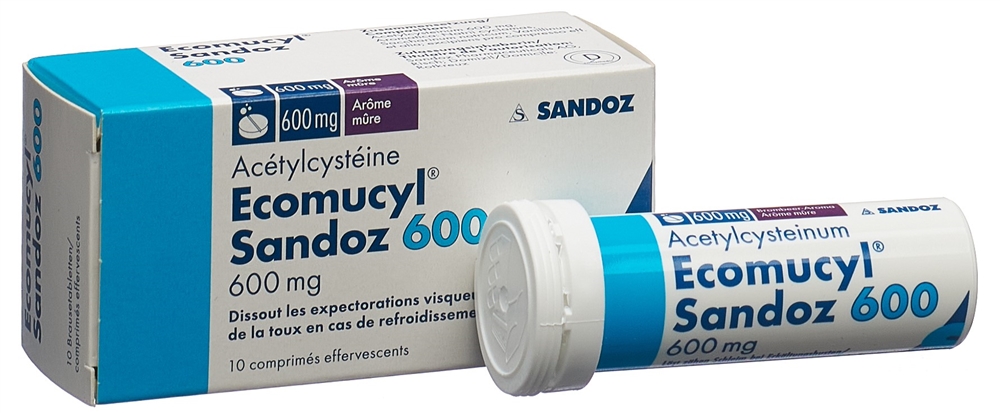 ECOMUCYL Sandoz 600 mg<br>10 Stück, Dose, Brausetablette