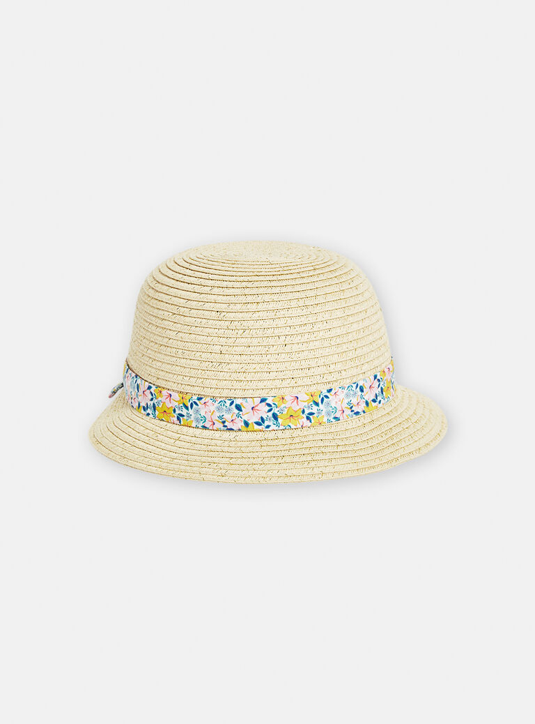 Chapeau de paille cérémonie pour bébé fille
